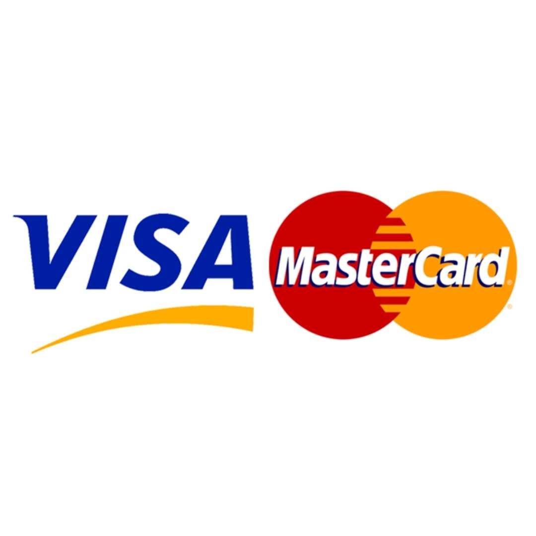 Visa, Mastercard, Discover, Amex